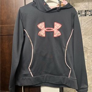 Under Armour Black and Coral Hoodie